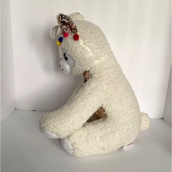 Love2Design Llama Large Plush Reversible Sequins 15x12x12 Inches With Tags - Picture 8 of 15